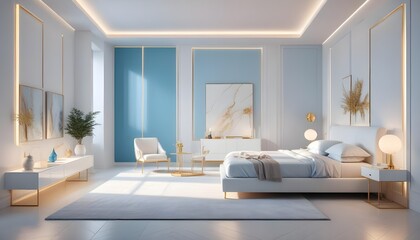 white and gold theme modern interior design