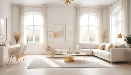 white and gold theme modern interior design