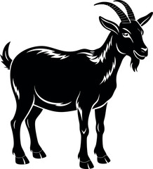 Obraz premium goat silhouette vector illustration Design on a white background 