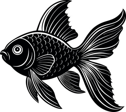 recommend clip art: goldfish silhouette vector illustration Design on a white background
                    