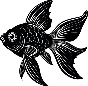 recommend clip art: goldfish silhouette vector illustration Design on a white background
                    