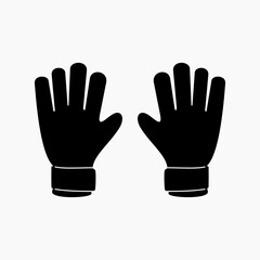 football hand glove icon isolated on white. hand in glove icon. soccer glove icon.