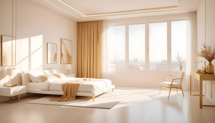 white and gold theme modern interior design