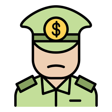 green officer with dollar sign clip art preview