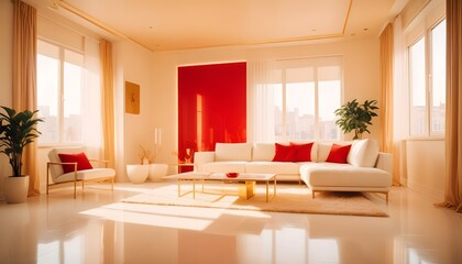 Fototapeta premium white and gold theme modern interior design