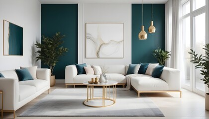 white and gold theme modern interior design