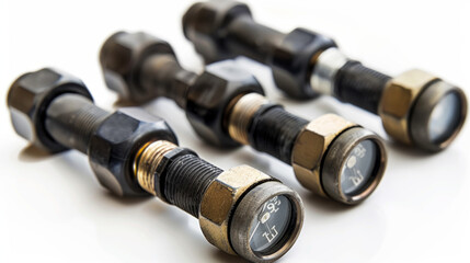 Pressure sensors for measuring fluid pressures in vehicle systems isolated on white background