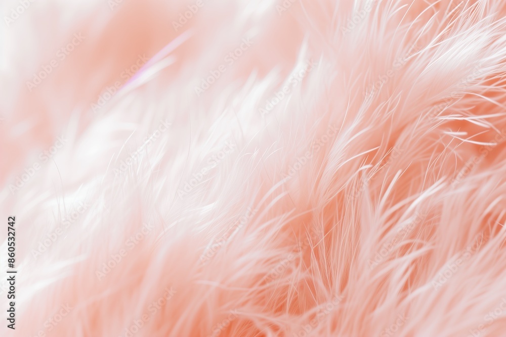 Poster close up of soft orange feathers fibres delicate texture background