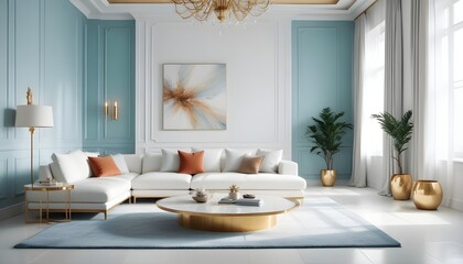 white and gold theme modern interior design