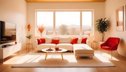 Fototapeta premium white and gold theme modern interior design