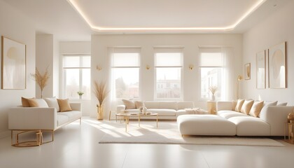 white and gold theme modern interior design