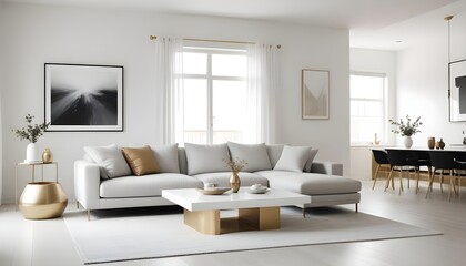 white and gold theme modern interior design