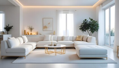 white and gold theme modern interior design