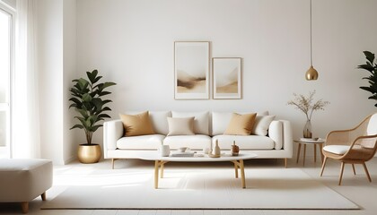 white and gold theme modern interior design