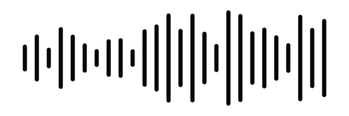 Radio Wave icon. Monochrome simple sound wave on transparent background. Vector sound wave icon. Music player sound bar. Record interface. Equalizer icon with soundwave line. used for mobile