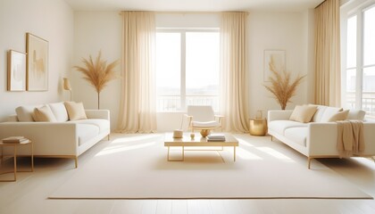 white and gold theme modern interior design