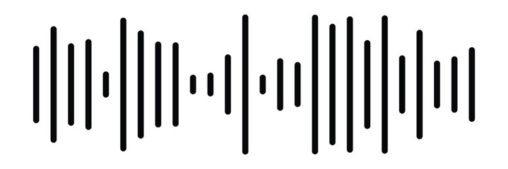 Radio Wave icon. Monochrome simple sound wave on transparent background. Vector sound wave icon. Music player sound bar. Record interface. Equalizer icon with soundwave line. used for mobile