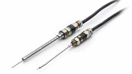 Thermocouples for measuring temperatures in vehicle systems isolated on white background