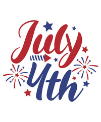 Obraz premium July 4th independence day typography clip art design on plain white transparent isolated background for card, shirt, hoodie, sweatshirt, apparel, tag, mug, icon, poster or badge