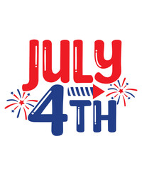 Fototapeta premium July 4th independence day typography clip art design on plain white transparent isolated background for card, shirt, hoodie, sweatshirt, apparel, tag, mug, icon, poster or badge
