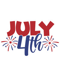 July 4th independence day typography clip art design on plain white transparent isolated background for card, shirt, hoodie, sweatshirt, apparel, tag, mug, icon, poster or badge