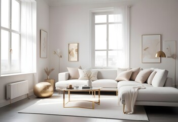 white and gold theme modern interior design