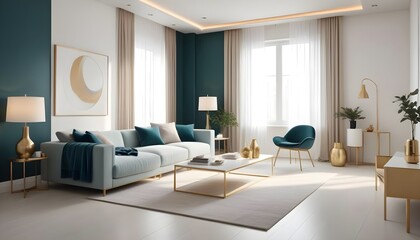 white and gold theme modern interior design