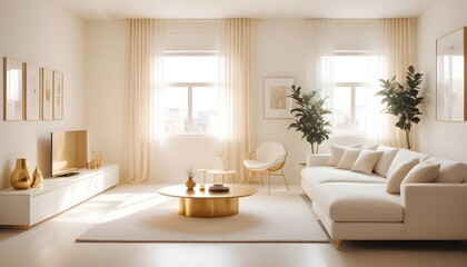 white and gold theme modern interior design