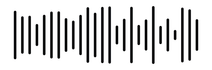 Radio Wave icon. Monochrome simple sound wave on transparent background. Vector sound wave icon. Music player sound bar. Record interface. Equalizer icon with soundwave line. used for mobile