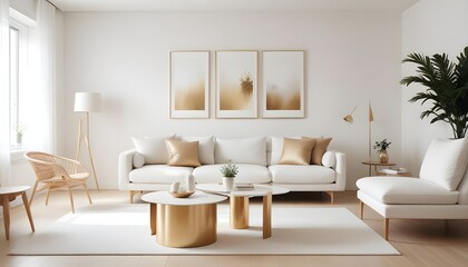 white and gold theme modern interior design