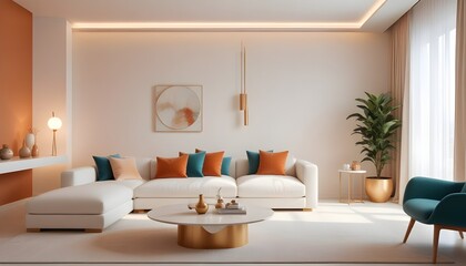 white and gold theme modern interior design