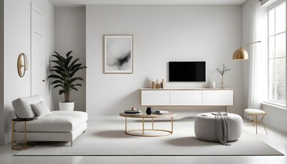 white and gold theme modern interior design