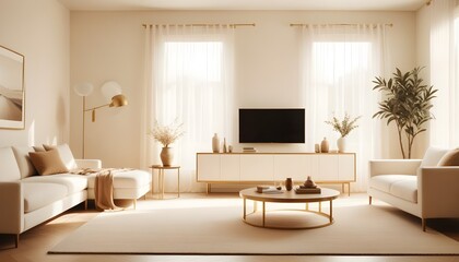 Fototapeta premium white and gold theme modern interior design