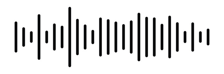 Radio Wave icon. Monochrome simple sound wave on transparent background. Vector sound wave icon. Music player sound bar. Record interface. Equalizer icon with soundwave line. used for mobile