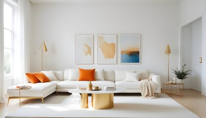 white and gold theme modern interior design