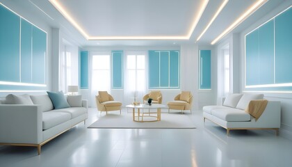 Fototapeta premium white and gold theme modern interior design