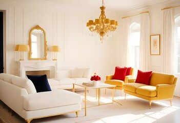 white and gold theme modern interior design