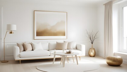 white and gold theme modern interior design