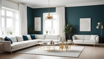 white and gold theme modern interior design