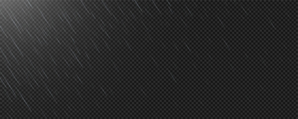 Raindrops on transparent background. Storm with rain and white cloud isolated on transparent background. Downpour, hail rainy weather. png.