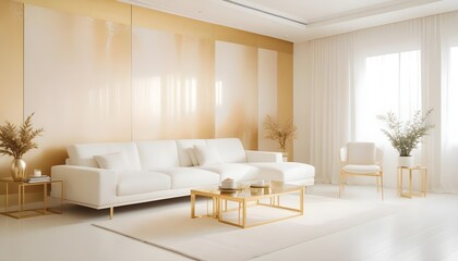 white and gold theme modern interior design