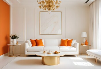 white and gold theme modern interior design