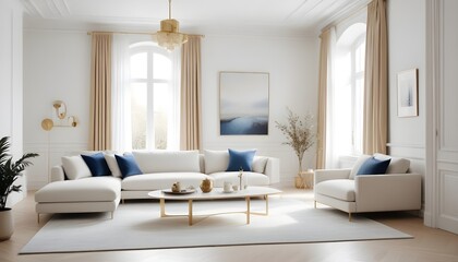 white and gold theme modern interior design