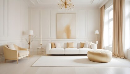 white and gold theme modern interior design