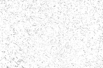 Worn black grunge texture. Dark grainy texture on white background. Dust overlay textured. Grain noise particles. Weathered effect. Torn graininess pattern. Vector illustration, EPS 10.
