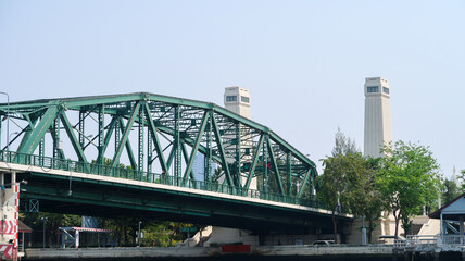 Historic Steel Truss Bridge Over a River, Thailand
