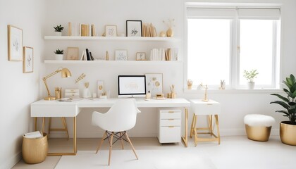 white and gold theme modern interior design