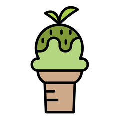 Green tea ice cream icon