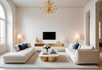 white and gold theme modern interior design