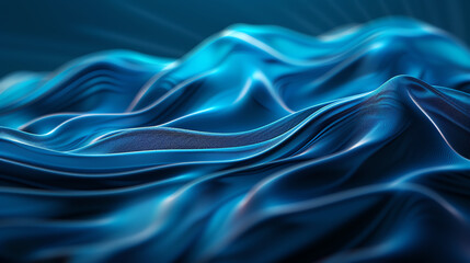 Obraz premium Abstract futuristic blue background with fluid shapes, side view, convey a sense of technological elegance, digital tone, Complementary Color Scheme
